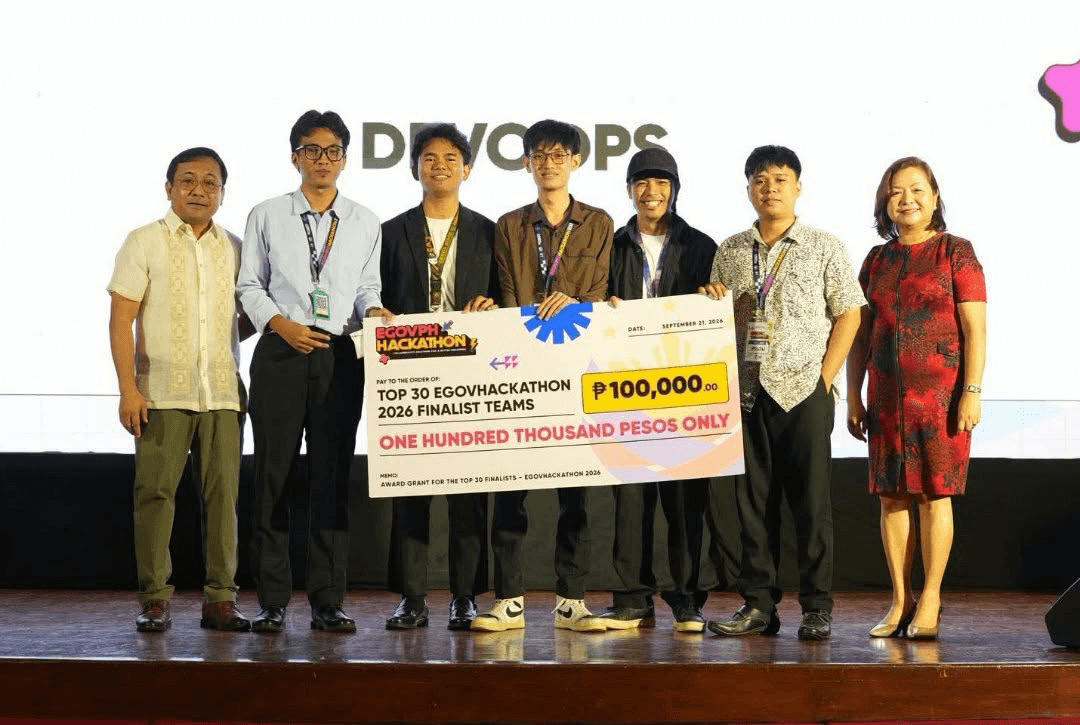 Arnel with team DEVOOPS at the eGov Hackathon 2026 finalist recognition